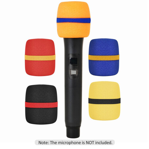 Set van 5 dikke schuimrubberen microfoonhoezen voor handmicrofoons 1