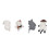 4PCS Cute Car Interior Decor Resin Mini Cute Car 5