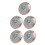 5 Sets Schraubknopf Silber Blume Blau 4
