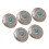 5 Sets Schraubknopf Silber Blume Blau 2