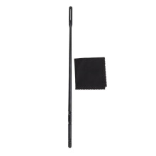 Kit de nettoyage pour flûte comprenant : tige de polissage, chiffon et plastique.
