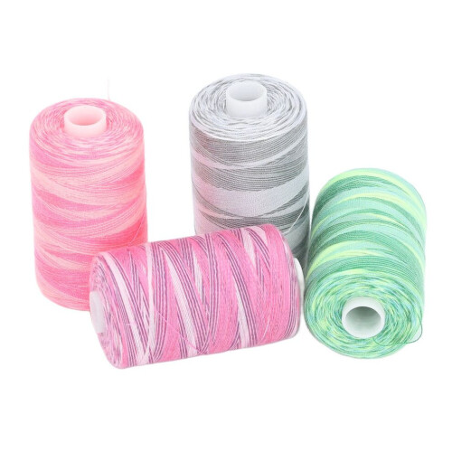 4 Stück Nähgarn, Polyestergarn, 4 Farben, 1000 2