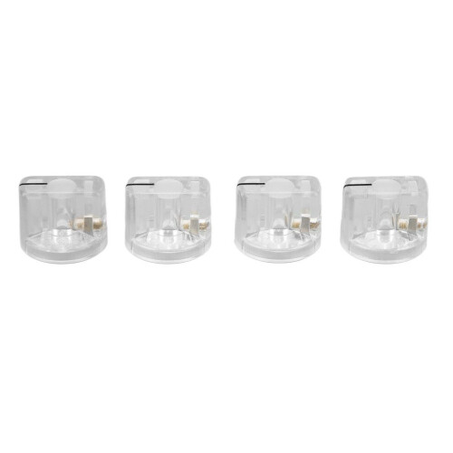 4-teiliges Effektpedal-Knopf-Schlitzdesign, transparent