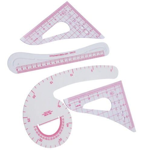 4Pcs Curve Ruler Plastic Sewing Grading Proofing 2