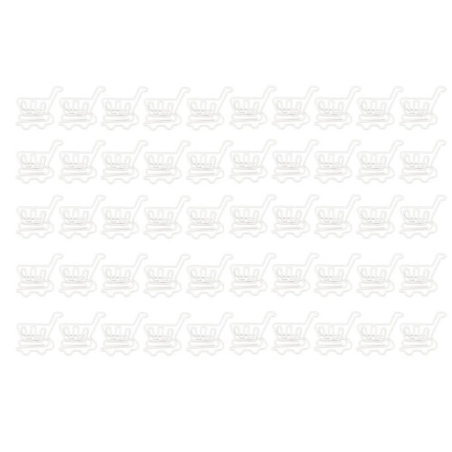 50 clips de papel blancos con forma de carrito de compras, pequeños