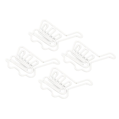 50 clips de papel blancos con forma de carrito de compras, pequeños 2