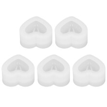 5Pcs 3D Love Heart Silicone Mould High Temperature