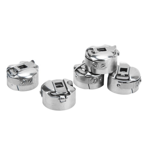 5Pcs Sewing Machine Bobbin Case Stainless Steel 1