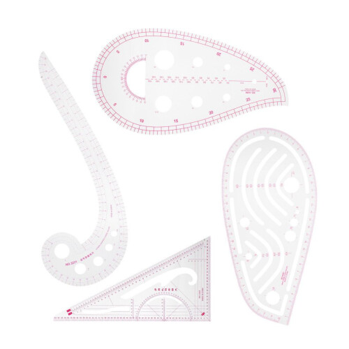 4Pcs Curve Ruler MultiFunction Vary Form Sewing