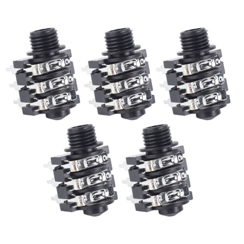 5 stuks stereo jack-aansluitingen 6,35 mm 6P microfoon 1