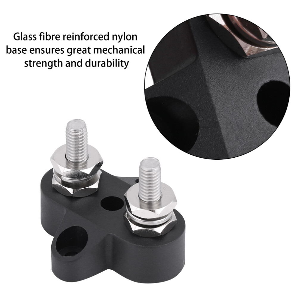 48V Power Terminal Block M6 Bus Bar Heavy Duty 2 Studs For Power Distribution 7901362768153