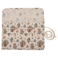 Estuche enrollable de lona con estampado floral