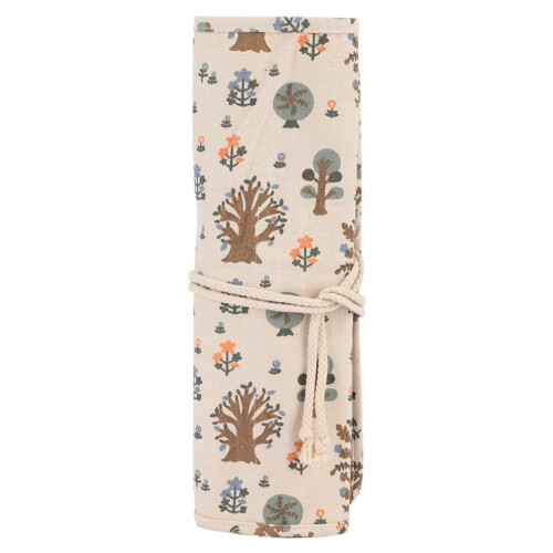 Estuche enrollable de lona con estampado floral 1