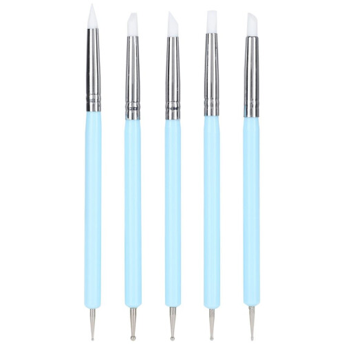 5 st silikonlera skulpturpenna kula stylus
