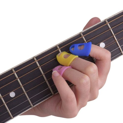 6 st silikonfingerskydd för gitarr 1