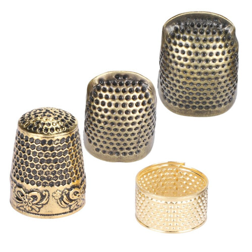 4pcs Sewing Thimble Set Brass Fingertip Protector 2