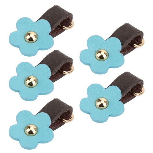 5Pcs Zipper Puller Heads Split Leather Flower 2