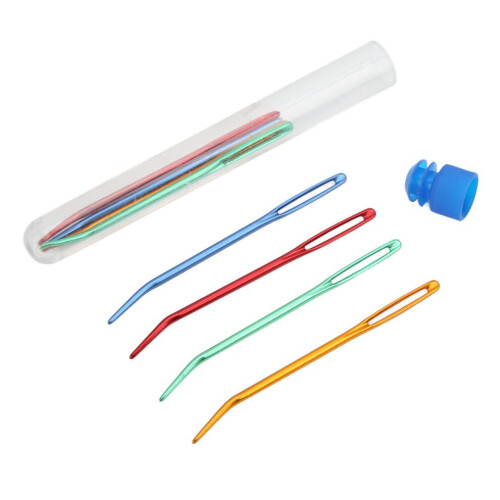 8Pcs Crochet Hooks Curved Tip Large Eye Design