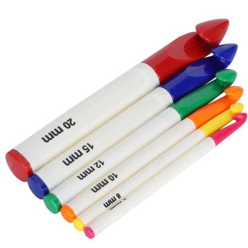 6Pcs Crochet Hook Set with Ergonomic Handles Thick 2