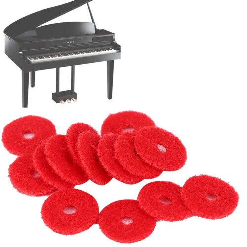 90Pcs Piano Ring Gaskets Soft Wool Small Red 1