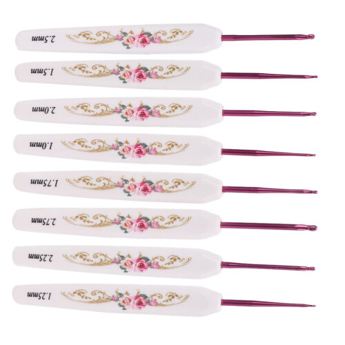 8pcs Crochet Hooks Hand Polished Ergonomic Handle 2