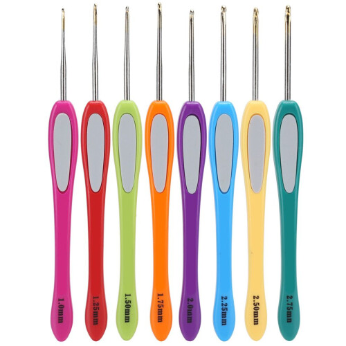 8pcs Colorful Crochet Hooks Sewing Needles