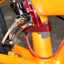 Ultraleichter roter Aluminium-Falgeschaltversteller für Fahrrad vorne, Schaltschelle Adapter
