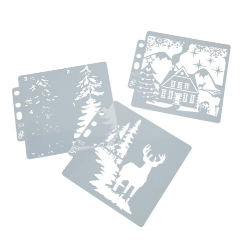 9pcs Christmas Stencils DIY Making Safe Cute 2