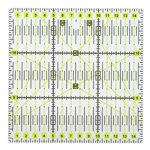 Acryl-Quilterlineal mit doppelt farbigen Rasterlinien