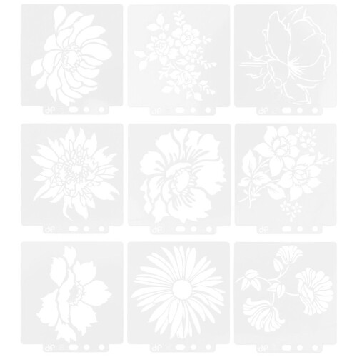 9-teiliges Mandala-Malvorlagen-Zeichenschablonen-Set 1