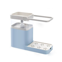 Elegante organizer da lavello per una cucina ordinata e organizzata, dotato di un innovativo vassoio di drenaggio e di un appendiabiti per
