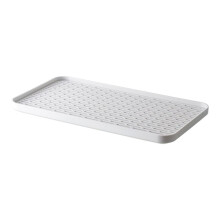 Vassoio di scolo dell'acqua con struttura a doppio strato, scolapiatti a due strati rimovibile, multiuso, in plastica per alimenti, design