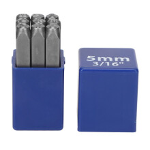 9-delige nummerstempelset, professioneel, 5 mm cijfers