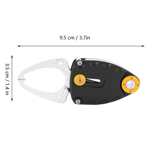 Mini Metal Fish Lip Grip Clamp - Black, 2cm Opening, Compact & Durable