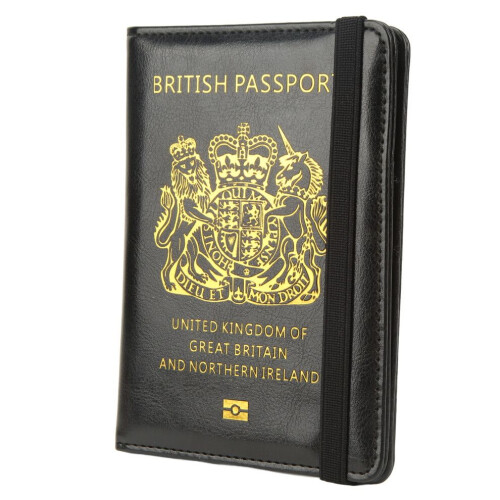 Brittiskt passfodral med elastiskt bälte Multicard