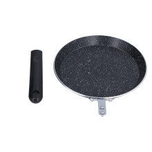 Nonstick Frying Pan, 6in Crepe Pan, Flat Skillet for Pancakes and Kitchen Induction Cooker, Medical Stone Coating (Black)