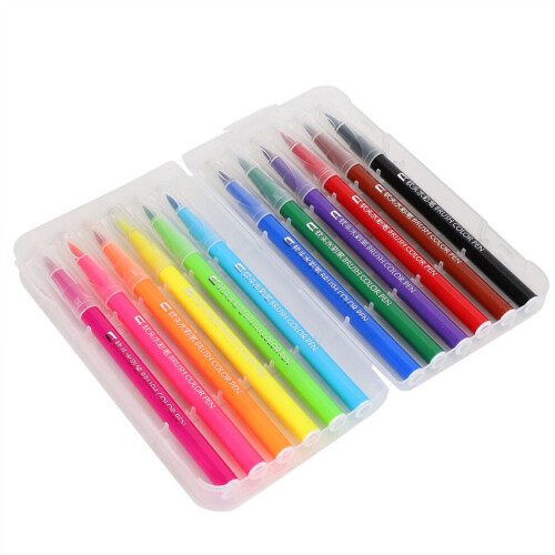 Pinselfarbstift mit weicher Spitze, abwaschbar, 12 Farben Set 1