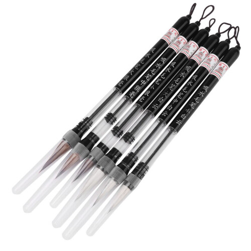 6pcs Piston Fill Chinese Water Brush Pen For