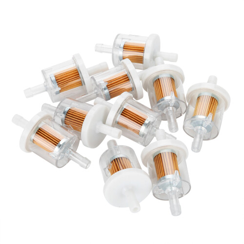 10pcs 1/4" Plastic Inline Fuel Gas Filters for Small Engines 1