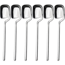 Elegante Espressolöffel, Edelstahl, 6er-Set, 14,2 cm, zum Aufhängen, rostfrei, ergonomisch geformt, lebensmittelecht, hochglanzpoliert, geeignet