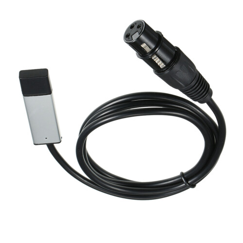 USB-zu-DMX512 Schnittstellenadapter, 1070mm Kabel, Schwarz/Grau 2