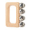 Campana de mano de baile de madera con mango rectangular de metal 3