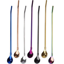 Colher de filtro multifuncional para chá, canudo de aço inoxidável com design inovador para café, milkshake, chá de frutas e muito mais,
