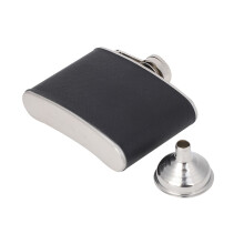 Portable Stainless Steel Wine Flask 4oz/120mL Leather Finish