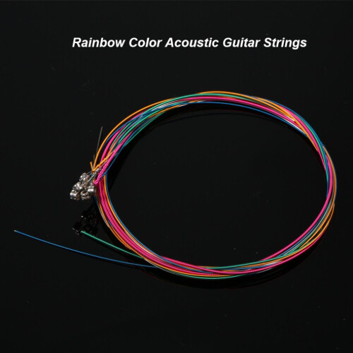 6-teiliges Set bunte Akustikgitarren in Regenbogenfarben 2