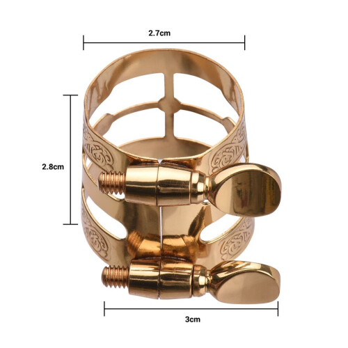 Ligature de saxophone compacte à double vis de réglage