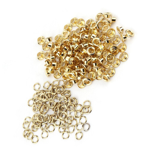 Messing oogjes/grommets met ringen voor leer 2