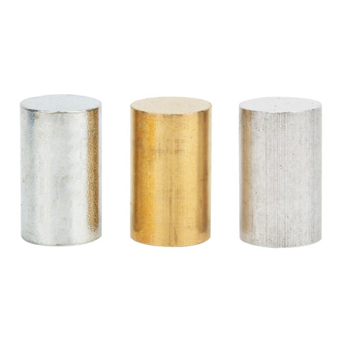 Cilinderset van messing, ijzer en aluminium