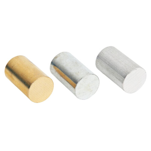Cilinderset van messing, ijzer en aluminium 2