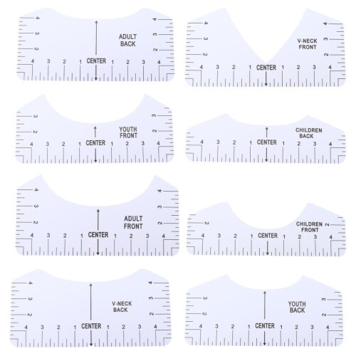 9Pcs TShirt Alignment Tool DIY VNeck Ruler PVC 2